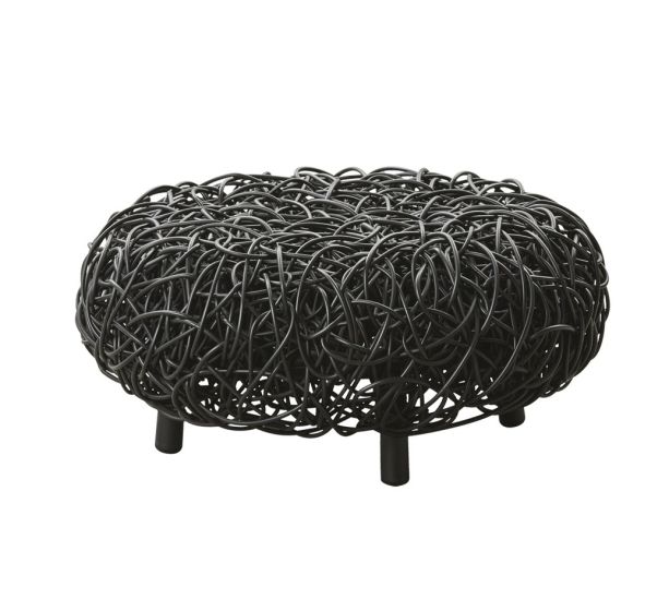 Loop Black Footstool by Cane-line | Style Our Home 