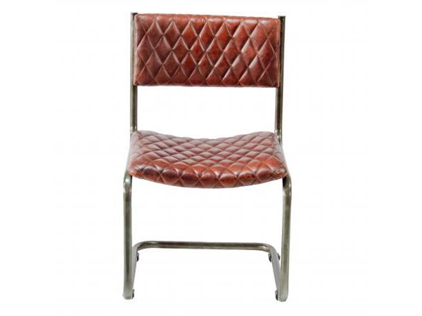 Metal Frame Chair with Padded Brown Seat by Quirky Barn | Style Our Home