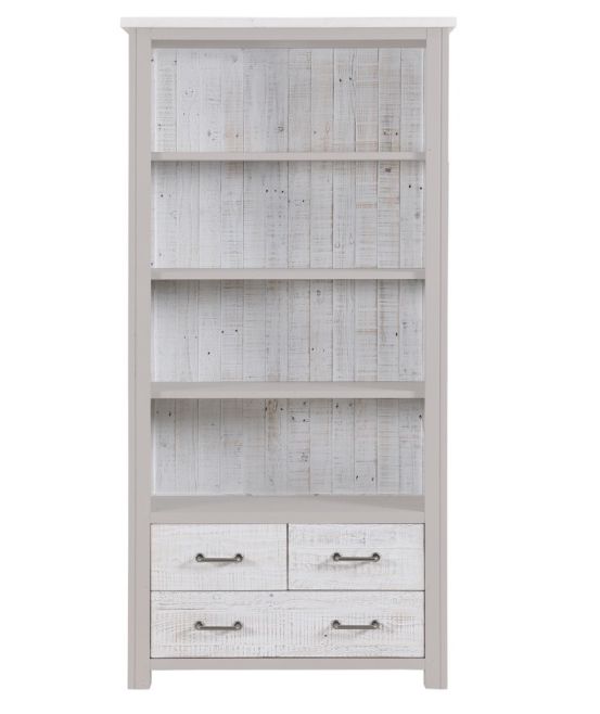 Greystone - Large Open Bookcase with Drawers by Baumhaus | Style Our Home