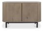 Vega Grey Oiled Oak & Peppercorn Narrow Sideboard by Bentley Designs | Style Our Home