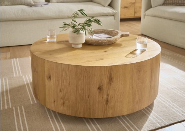 Grove Oak Drum Coffee Table by Zephyr Home | Style Our Home