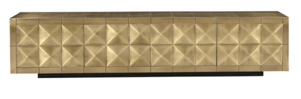 Collada 4 Door TV Unit in Brushed Gold by Richmond Interiors | Style Our Home 