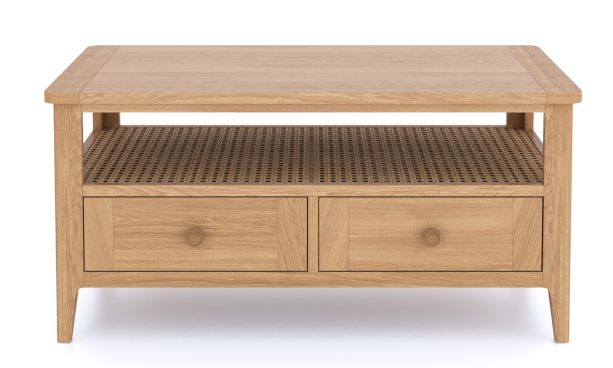 Halmstad Natural Oak 2 drawer Coffee Table by Hertiance Furniture | Style Our Home