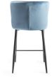 Cezanne - Petrol Blue Velvet Fabric Bar Stool with Black Legs (Pair)