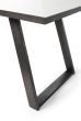 Hirst Grey Painted Tempered Glass 6 Seater Dining Table with Grey Legs