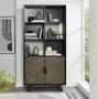 Emerson Weathered Oak & Peppercorn Display Cabinet by Bentley Designs | Style Our Home