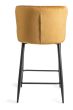 Upholstered Mustard Velvet Diamond Bar Stool with Black Frame (Pair)