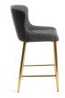 Upholstered Dark Grey Diamond Bar Stool with Gold Frame (Pair)