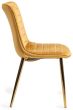 Rothko Upholstered Mustard Velvet Chair with Matt Gold Plated Legs (Pair) - Style Our Home