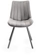 Fontana - Grey Velvet Fabric Chairs with Grey Hand Brushing on Black Powder Coated Legs (Pair) from Style Our Home