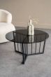 Abington Black Frame and Tinted Glass Round Coffee Table 80cm by Libra Designs | Style Our Home