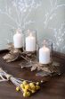 Laura Ashley Corrina Leaf Triple Votive Candleholder by Libra Designs | Style Our Home
