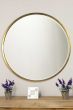 Muse Gold Large Bevelled Round Mirror 