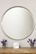 Muse Silver Large Bevelled Round Mirror