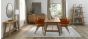 Camden Rustic Oak Upholstered Arm Chair in a Rust Velvet Fabric (Pair) by Bentley Designs | Style Our Home