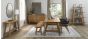 Camden Rustic Oak Upholstered Arm Chair in an Old West Vintage Fabric (Pair) by Bentley Designs | Style Our Home