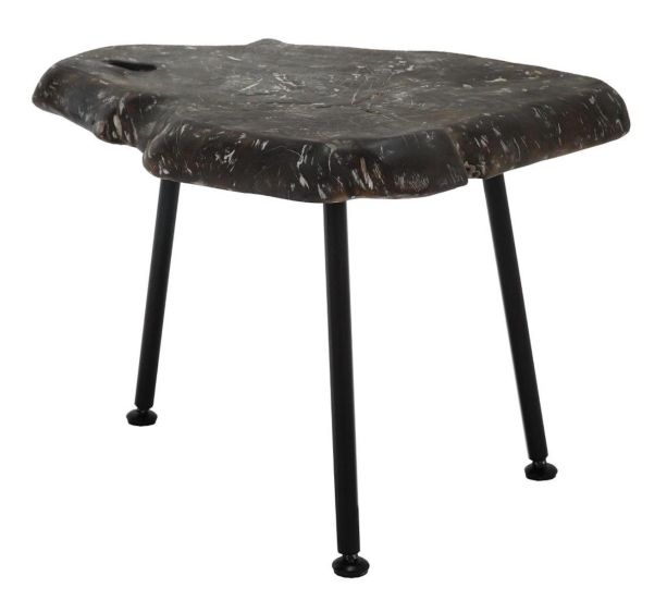 Charcoal Teak Slice Side Table by Monologue | Style Our Home
