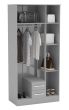 Lynx Grey 3 Door 2 Drawer Wardrobe With Mirror