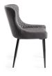 Upholstered Dark Grey Diamond Chair with Black Frame (Pair)