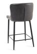 Upholstered Dark Grey Diamond Bar Stool with Black Frame (Pair)