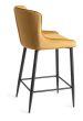 Upholstered Mustard Velvet Diamond Bar Stool with Black Frame (Pair)