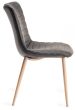 Eriksen - Dark Grey Faux Leather Chairs with Grey Rustic Oak Effect Legs (Pair) from Style Our Home