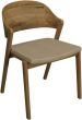 Vega Rustic Oak Ply Back Chair - Ivory Bonded Leather (Pair) by Bentley Designs | Style Our Home
