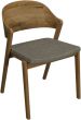 Vega Rustic Oak Ply Back Chair - Grey Fabric (Pair) by Bentley Designs | Style Our Home