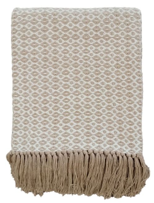 Cotton Diamond Weave Throw Olive130X180 by Malini | Style Our Home
