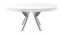 Rondo Extendable Round Dining Table with Grey Legs - White Lacquer