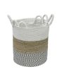 Set of 3 White Top Baskets