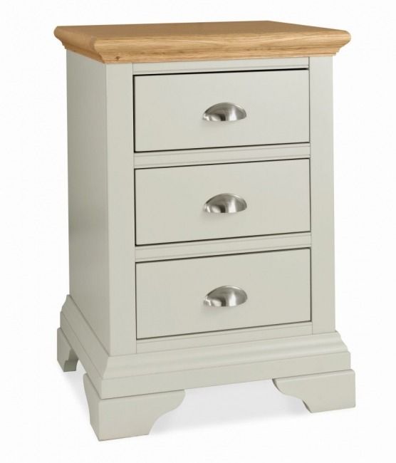 Hampstead Soft Grey & Pale Oak 3 Drawer Nightstand - Style Our Home