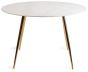 Francesca White Marble Effect Tempered Glass 4 seater Dining Table with Matt Gold Plated Legs - Style Our Home