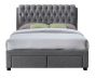 Valentino Two Drawer Grey 4'6 King Bed