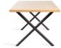 Ramsay Oak Melamine 6 Seater Table - X Leg & 4 Dali Grey Velvet Chairs by Bentley Designs | Style Our Home