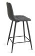 Mondrian - Dark Grey Faux Leather Bar Stool with Black Legs (Pair)
