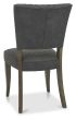 Monterey Fumed Oak Upholstered Chair - Dark Grey Fabric (Pair) - Style Our Home