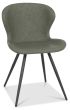 Arlo - Olive Vintage Faux Leather Chair with Black Legs (Pair) by Bentley Designs | Style Our Home