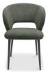 Luca - Green Fabric Chair with Matt Black Legs (Pair) by Bentley Designs | Style Our Home