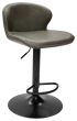 Rosso - Olive Vintage Faux Leather Gas Lift Swivel Barstool with Black Base (Single)