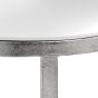 Mirrored Silver Half Moon Table With Cross Detail - Style Our Home