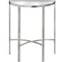 Mirrored Silver Half Moon Table With Cross Detail - Style Our Home