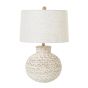 White Wash Bulbous Wicker Table Lamp With Linen Shade by Hill Interiors | Style Our Home  