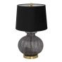 Luxton Glass Fluted Lamp With Black Velvet Shade by Hill Interiors | Style Our Home  