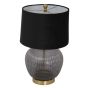 Luxton Glass Ribbed Lamp With Black Velvet Shade by Hill Interiors | Style Our Home  