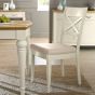 Montreux Antique White Ivory Bonded Leather X Back Dining Chair (a pair)