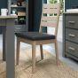 Oakham Scandi Oak Chair - Dark Grey Bonded Leather (Pair) - Style Our Home