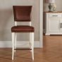 Belgrave Ivory Bar Stool - Rustic Tan Faux Leather (Pair) by Bentley Designs | Style Our Home