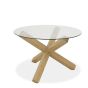 Turin Light Oak Glass Round Dining Set - Style our Home