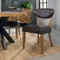 Ellipse Rustic Oak Upholstered Chair - Old West Vintage (Pair) by Bentley Designs | Style Our Home